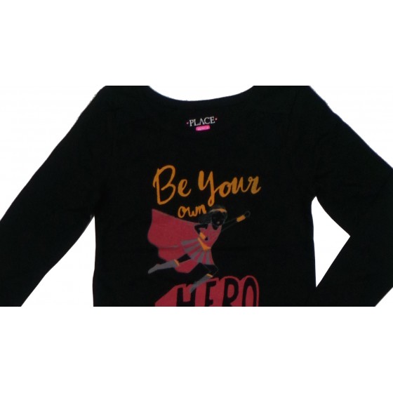 Baju T'Shirt Anak Perempuan Lengan Panjang Hitam Be Your Own