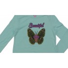 Baju T'shirt Anak Perempuan Lengan Panjang Hijau Tosca Kupu-Kupu Baju T'shirt Anak Perempuan Lengan Panjang Hijau Tosca Kupu-Kupu - 1