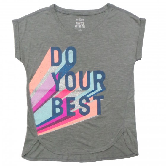 Baju T'shirt Anak Perempuan Lengan Pendek Grey